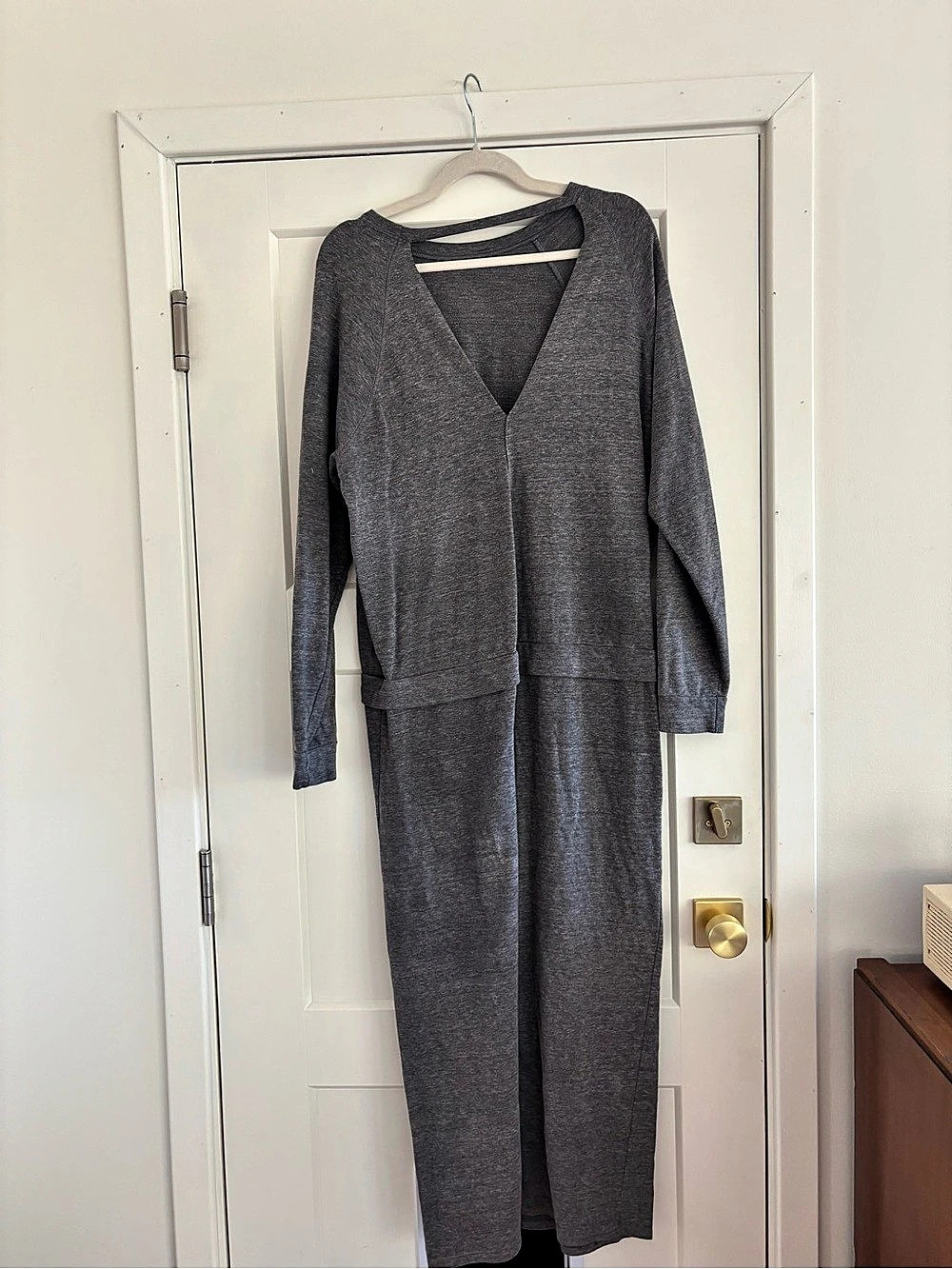 Free People Beach Gray Long Sleeve Maxi Dress Like New